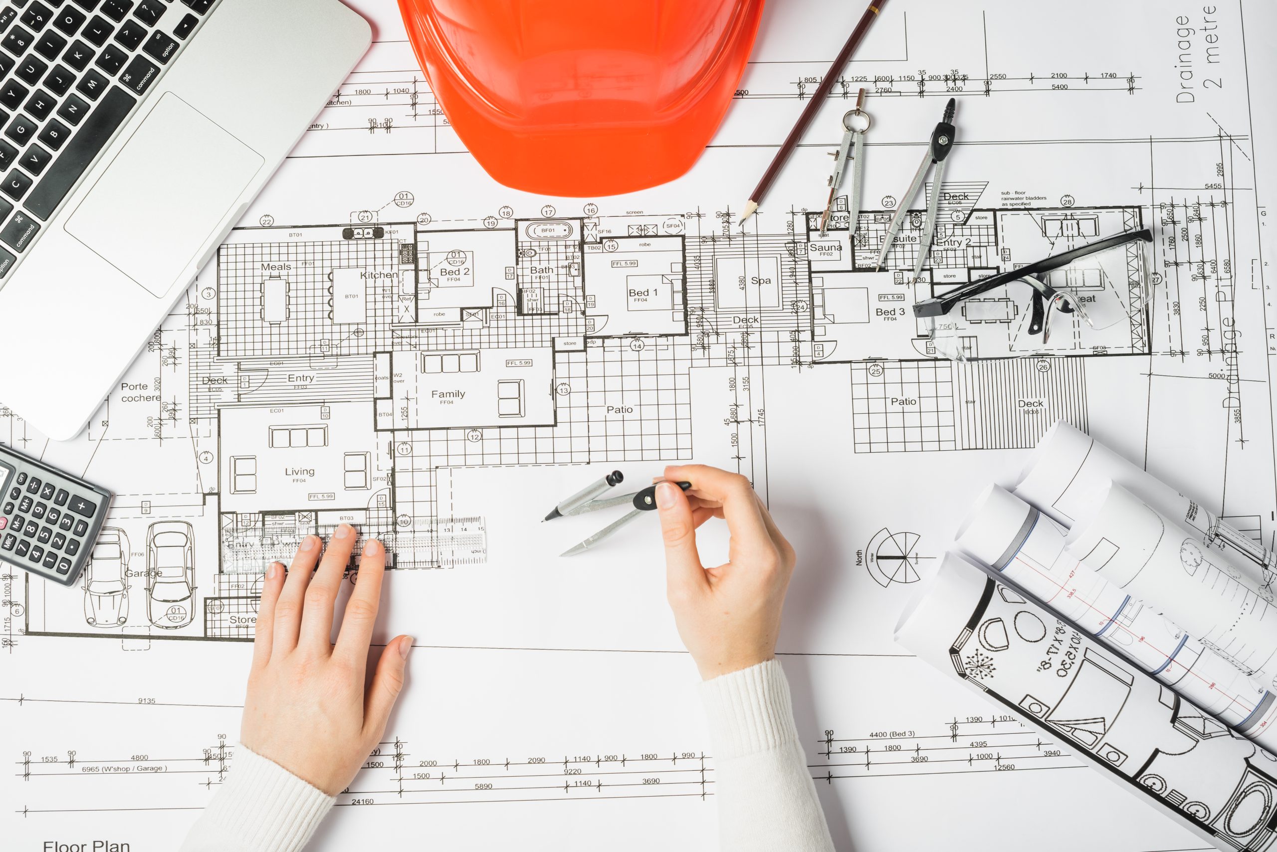 trabajador dibujo blueprint